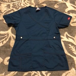 Dickies Scrub Top XS Teal Blue